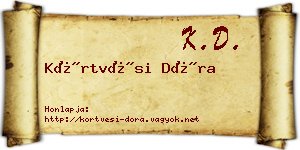 Körtvési Dóra névjegykártya