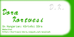 dora kortvesi business card